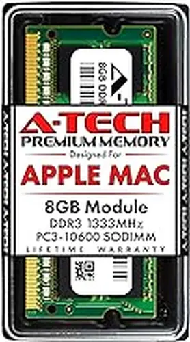 A-Tech 8GB RAM for Apple MacBook Pro (Early/Late 2011), iMac (Mid 2010 27 inch 4-Core, Mid 2011 21.5/27 inch), Mac mini (Mid 2011) | DDR3 1333MHz PC3-10600 204-Pin SODIMM Memory Upgrade Module