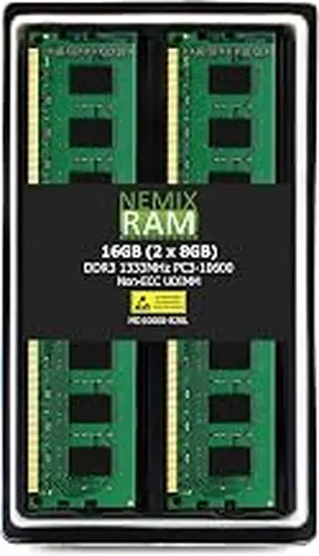NEMIX RAM 16GB (2X8GB) DDR3 1333MHz PC3-10600 2Rx8 1.35V 240-PIN Non-ECC UDIMM Unbuffered Desktop Memory KIT