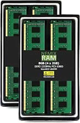 NEMIX RAM 8GB (4X2GB) DDR3 1333MHz PC3-10600 2Rx8 1.5V 240-PIN Non-ECC UDIMM Unbuffered Desktop Memory KIT