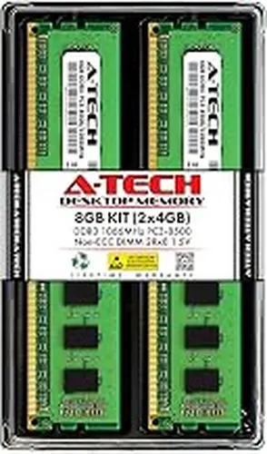A-Tech 8GB Kit (2x4GB) RAM for Dell OptiPlex 780, 580, 380, XE (USFF/SFF/MT/DT) | DDR3 1066 MHz DIMM PC3-8500 UDIMM Memory Upgrade