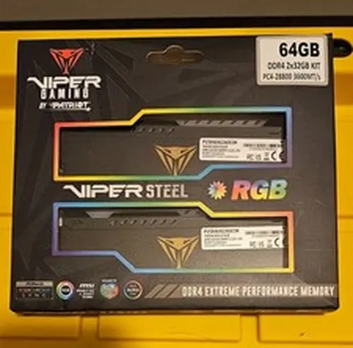 Patriot Viper Steel RGB 64GB DDR4-3600 PC4-28800 XMP/EXPO PC Memory Kit New