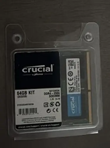 Crucial 64GB 2x32GB DDR4-3200 PC4-25600 CL22 SODIMM Laptop RAM Kit
