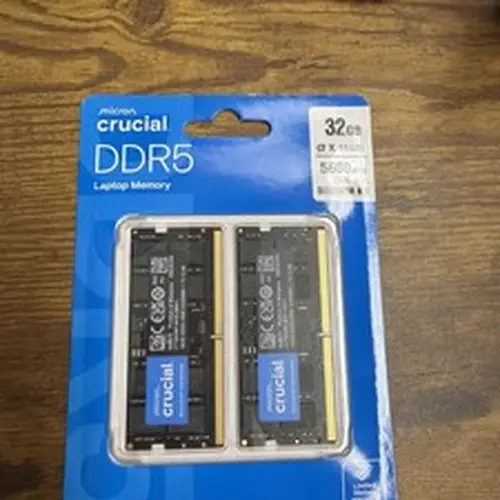 New Crucial Micron 32GB Kit (2x16GB) DDR5 5600MHz SODIMM Mem CT2K16G56C46S5