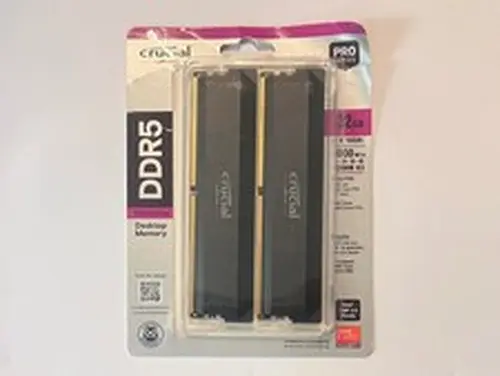 Crucial Pro 32GB DDR5 RAM Kit (2X16Gb) Cl36 6000Mhz Desktop Gaming Memory