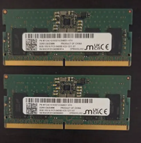 Micron 16GB, 8GB X 2 DDR5 PC5-6400B CSODIMM MEMORY RAM Laptop Micro PC 1Rx16