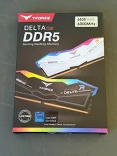 T-force Delta DDR5 RAM 64GB (2x32GB) 6000MHz gaming Desktop memory White