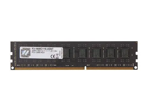 G. SKILL Value 4GB DDR3 1600 (PC3 12800) Desktop Memory Model F3-1600C11S-4GNT