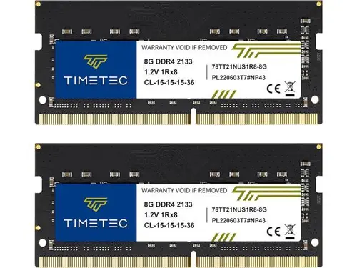 Timetec 16GB KIT (2x8GB) DDR4 2133MHz (PC4-2133P) PC4-17000 SODIMM Laptop RAM 260-Pin 1.2V CL15 Non-ECC Unbuffered Memory Module for Laptop,...