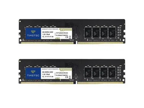 Timetec 16GB KIT (2x8GB) DDR4 2400MHz (PC4-2400T) PC4-19200 UDIMM Desktop RAM 288-Pin 1.2V CL17 Non-ECC Unbuffered DIMM Memory Module Upgrade