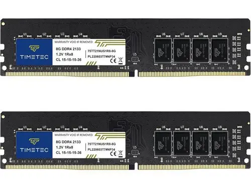 Timetec 16GB KIT (2x8GB) DDR4 2133MHz (PC4-2133P) PC4-17000 UDIMM Desktop RAM 288-Pin 1.2V CL15 Non-ECC Unbuffered DIMM Memory Module Upgrade