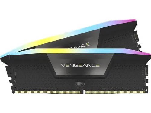 CORSAIR - VENGEANCE RGB 64GB (2x32GB) 6400MHz DDR5 C40 DIMM Desktop Memory - Black (CMH64GX5M2Y6400C32)