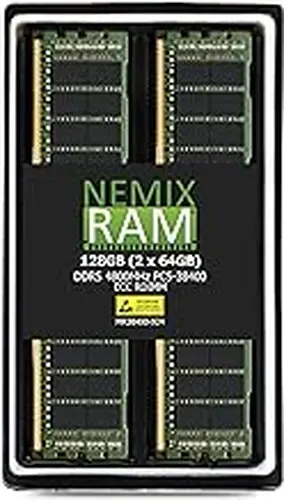 NEMIX RAM 128GB (2X64GB) DDR5 4800MHZ PC5-38400 2Rx4 1.1V CL40 288-PIN ECC RDIMM Registered Server Memory KIT Compatible with ASRock Pro WS TRX50-SAGE WiFi Workstation Motherboard