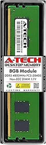 A-Tech 8GB DDR5 4800MHz PC5-38400 CL40 UDIMM 1.1V Non-ECC Unbuffered DIMM 288-Pin Desktop PC/Computer RAM Memory Upgrade Module