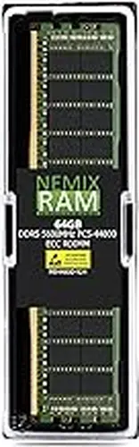 NEMIX RAM 64GB (1X64GB) DDR5 5600MHZ PC5-44800 2Rx4 1.1V CL46 288-PIN ECC RDIMM Compatible with Micron MTC40F2046S1RC56BD1 MTC40F2046S1RC56BG1 Registered Server Memory