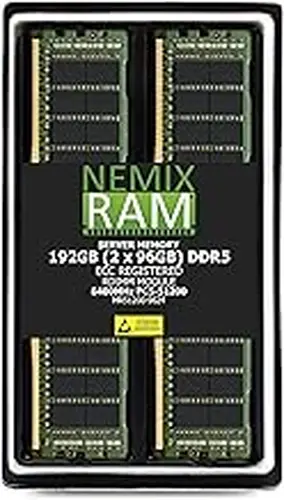 NEMIX RAM 192GB (2X96GB) DDR5 6400MHZ PC5-51200 CL52 2Rx4 1.1V 288-PIN ECC RDIMM Registered Server Memory KIT Compatible with Supermicro X14SBI-F