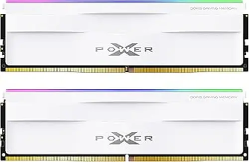 Silicon Power DDR5 32GB (2x16GB) Zenith RGB 6000MT/s (PC5-48000) 288-pin CL40 1.35V UDIMM Desktop Memory Module RAM SU032GXLWU600FDHAB White