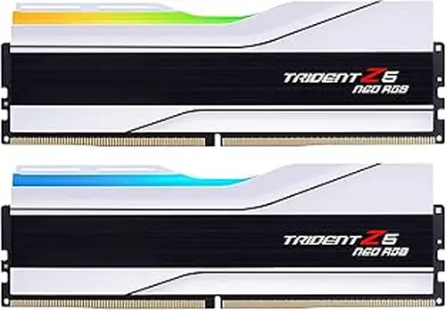 G.SKILL Trident Z5 Neo RGB Series DDR5 RAM (AMD EXPO) 32GB (2x16GB) 6400MT/s CL32-39-39-102 1.40V Desktop Computer Memory U-DIMM - Matte White (F5-6400J3239G16GX2-TZ5NRW)