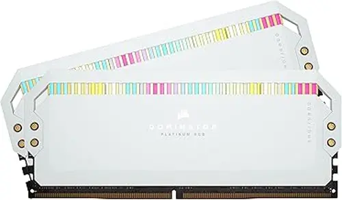 CORSAIR DOMINATOR PLATINUM RGB DDR5 RAM 64GB (2x32GB) 5600MHz CL40 Intel XMP iCUE Compatible Computer Memory - White (CMT64GX5M2B5600C40W)