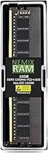 NEMIX RAM 16GB (1X16GB) DDR5 5200MHz PC5-41600 1Rx8 1.1V CL44 288-PIN Non-ECC Unbuffered UDIMM Desktop PC RAM Memory