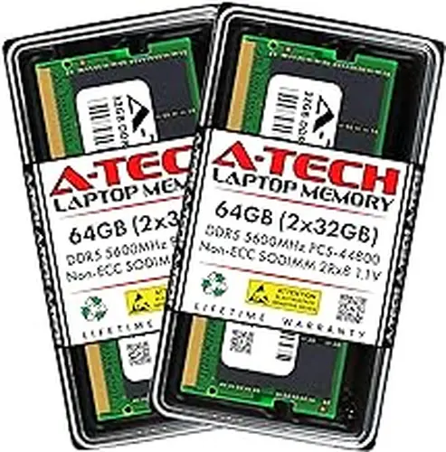 A-Tech 64GB Kit (2x32GB) RAM for Dell OptiPlex 7010 Micro Plus, 7020 Micro Plus, 7020 Micro | DDR5 5600MHz PC5-44800 SODIMM 2Rx8 1.1V 262-Pin Non-ECC SO-DIMM Memory Upgrade