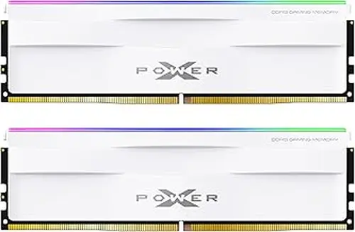 Silicon Power DDR5 32GB (2x16GB) Zenith RGB 6000MT/s (PC5-48000) 288-pin CL36 1.35V UDIMM Desktop Memory Module RAM SP032GXLWU60CFDH White