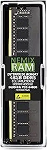 NEMIX RAM 48GB (1X48GB) DDR5 5600MHz PC5-44800 2Rx8 1.1V CL46 288-PIN ECC Unbuffered UDIMM Compatible with ASRock X870 Riptide WiFi Motherboard