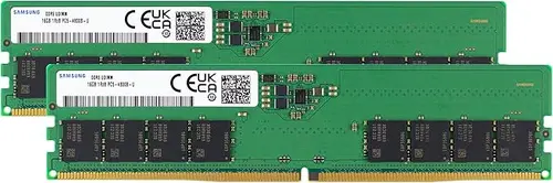 Samsung 32GB (2x16GB) DDR5 4800MHz PC5-38400 CL40 UDIMM 1Rx8 Single Rank 1.1V Non-ECC DIMM 288-Pin Desktop Computer RAM Memory