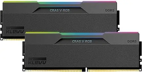 KLEVV CRAS V DDR5 RGB 32GB (2X 16GB) 6000MH/z CL28 Mémoire RAM Gaming Kit XMP 3.0 Hautes Performances Overclocking 28-36-36-76 – Jouez Plus Vite avec CL28 Ultra-Bas