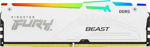Kingston FURY Beast White RGB 32GB 6000MT/s DDR5 CL30 DIMM Desktop Gaming Memory Single Module AMD EXPO/Intel XMP - KF560C30BWEA-32