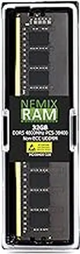 NEMIX RAM 32GB (1X32GB) DDR5 4800MHz PC5-38400 2Rx8 1.1V CL40 288-PIN Non-ECC Unbuffered UDIMM Desktop PC Memory