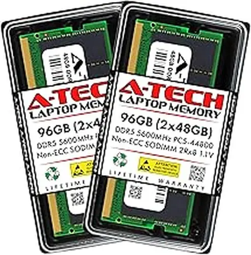 A-Tech 96GB Kit (2x48GB) RAM for Acer Nitro V 14 ANV14-61 Gaming Laptop | DDR5 5600MHz PC5-44800 SODIMM 2Rx8 1.1V 262-Pin Non-ECC SO-DIMM Memory Upgrade