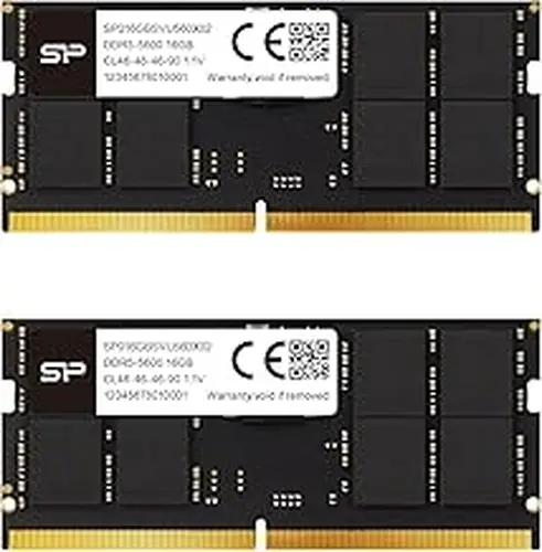 Silicon Power DDR5 32GB Kit (2 x 16GB) 5600MHz (PC5-44800) CL46 1.1V SODIMM Non-ECC Laptop RAM Computer Memory SP032GBSVU560F22
