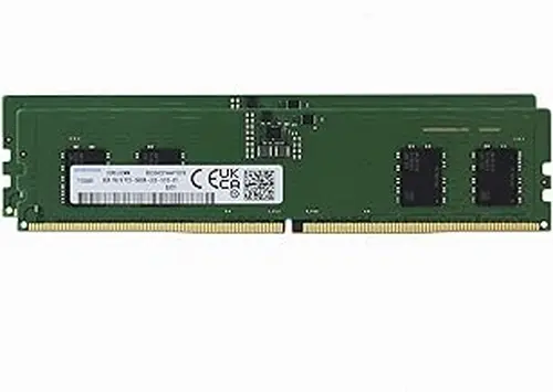 Samsung 16GB (2x8GB) DDR5 5600MHz PC5-44800 CL46 UDIMM 1Rx16 Single Rank 1.1V Non-ECC DIMM 288-Pin Desktop Computer RAM Memory