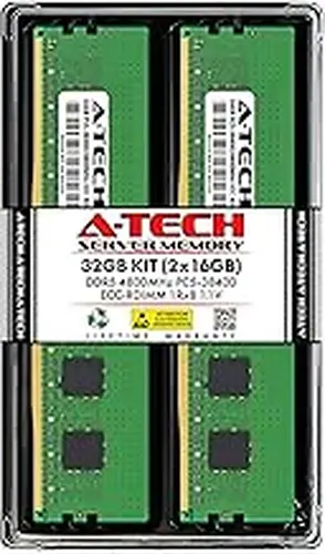 A-Tech 32GB Kit (2x16GB) RAM for Dell PowerEdge HS5620, MX760c, R660xs, R6625, R760, R760xa, R760xs, R7615, T560, XE8640 | DDR5 4800MHz PC5-38400 EC8 RDIMM 1Rx8 ECC Registered Server Memory Upgrade