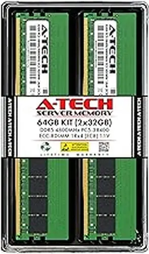 A-Tech 64GB Kit (2x32GB) RAM for Lenovo ThinkSystem SR650 V3, SR655 V3 | DDR5 4800MHz PC5-38400 EC8 RDIMM 1Rx4 ECC Registered Server Memory Upgrade