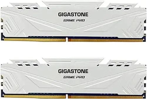 【DDR5 RAM】 GIGASTONE Game PRO 32GB Kit (2x16GB) DDR5 5600MHz PC5-44800 CL 40-40-40-76 Intel XMP 3.0 AMD Expo 1.2V UDIMM 288 Pin Unbuffered Non ECC High Performance Gaming Desktop Memory – White