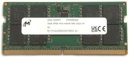 Micron SODIMM 32GB DDR5 4800 PC5 2Rx8 MTC16C2085S1SC48BA1 Laptop Notebook RAM Memory for Dell HP Lenovo and Other Systems