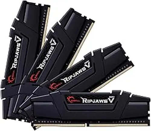 G.SKILL RipjawsV Series DDR4 RAM (XMP) 128GB (4x32GB) 3600MT/s CL18-22-22-42 1.35V Intel AMD Desktop Computer Memory U-DIMM - Black (F4-3600C18Q-128GVK)