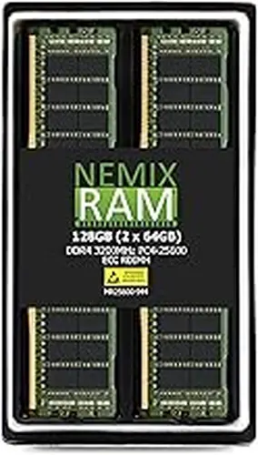 128GB 2X64GB DDR4 2666MHz PC4-21300 4Rx4 1.2V CL19 288-PIN ECC Registered RDIMM NEMIX RAM Server Memory KIT