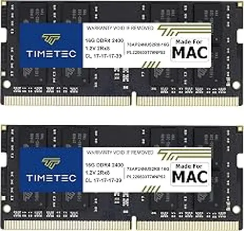 Timetec 32GB KIT (2x16GB) RAM Compatible with Apple 2017 iMac (27-inch 5K Retina, 21.5-inch 4K or Non-Retina) DDR4 2400MHz PC4-19200 SODIMM Mac Memory Upgrade for 18,1/18,2/18,3