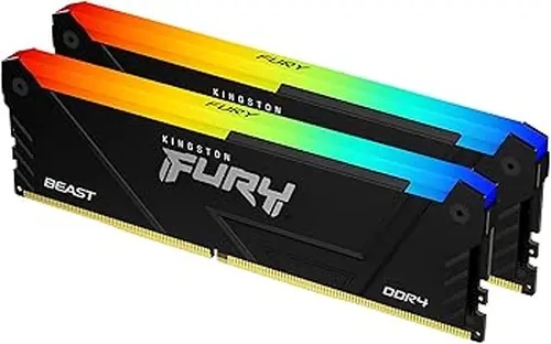 Kingston FURY Beast 32GB (2x16GB) 3200MT/s DDR4 CL16 Desktop Memory Kit of 2 | Intel XMP | AMD Ryzen | Plug n Play | RGB Infrared Syncing | KF432C16BB2AK2/32