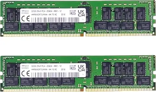 Timetec Hynix Original 64GB KIT(2x32GB) DDR4 2666MHz PC4-21300 Registered ECC 1.2V CL19 2Rx4 Dual Rank 288 Pin RDIMM Server Memory Ram Module Upgrade (64GB KIT(2x32GB))