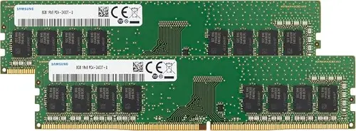 Samsung 16GB (2x8GB) DDR4 2400MHz PC4-19200 (PC4-2400T) CL17 UDIMM 1Rx8 Single Rank 1.2V Non-ECC DIMM 288-Pin Desktop PC RAM Memory