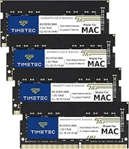Timetec 32GB KIT(4x8GB) Compatible for Apple DDR4 2666MHz for Mid 2020 iMac (20,1/20,2) / Mid 2019 iMac (19,1) 27-inch w/Retina 5K Display PC4-21333 / PC4-21300 CL19 SODIMM Memory MAC RAM Upgrade