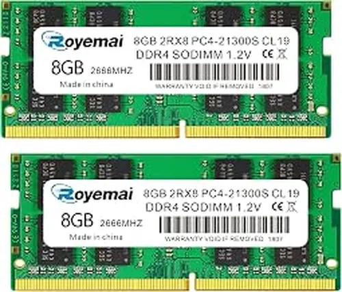 16GB DDR4 21300S PC4 2666 16GB SODIMM, DDR4-2666MHz PC4-21300 CL19 2Rx8 1.2V Non-ECC 260 Pin Laptop Memory Module Ram