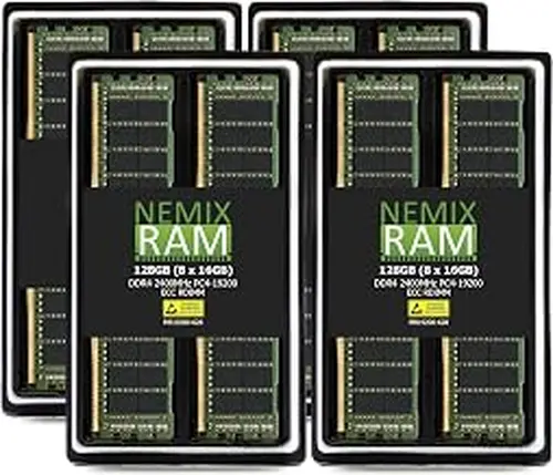 NEMIX RAM 128GB (8X16GB) DDR4 2400MHZ PC4-19200 2Rx8 1.2V CL17 288-PIN ECC RDIMM Registered Server Memory KIT Compatible with ASRock Rack ROMED8-2T AMD EPYC Motherboard