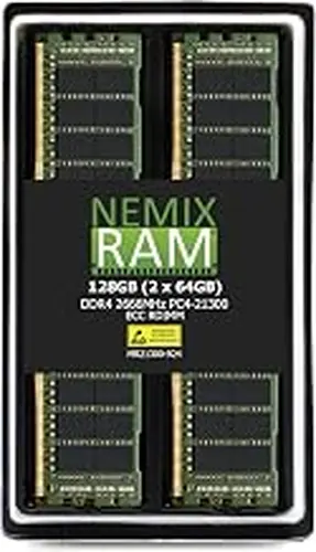 NEMIX RAM 128GB (2X64GB) DDR4 2666MHZ PC4-21300 2Rx4 1.2V CL19 288-PIN ECC RDIMM Registered Server Memory KIT Compatible with ASRock Rack ROMED8-2T AMD EPYC Series Motherboard