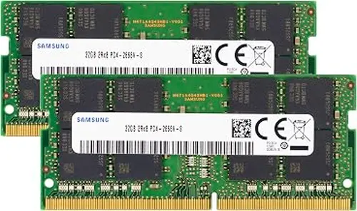 Samsung 64GB (2x32GB) DDR4 2666MHz PC4-21300 (PC4-2666V) CL19 SODIMM 2Rx8 Dual Rank 1.2V 260-Pin Laptop, Notebook RAM Memory
