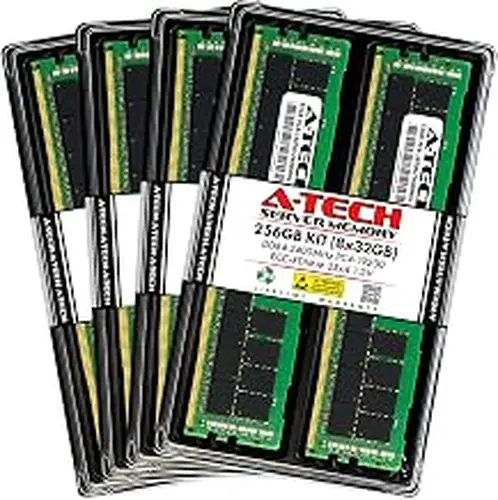 A-Tech 256GB Kit (8x32GB) RAM for HP Z440, Z640, Z840 | DDR4 2400MHz PC4-19200 ECC RDIMM 2Rx4 Registered Server Memory Upgrade