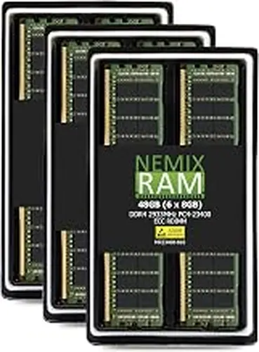 NEMIX RAM 48GB (6X8GB) DDR4 2933MHz PC4-23400 1Rx8 1.2V CL21 288-PIN ECC RDIMM Registered Server Memory KIT